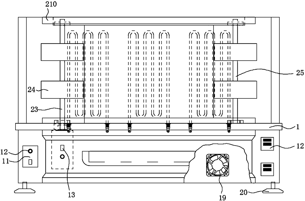 Chain type double-sided heating grill machine and working method thereof