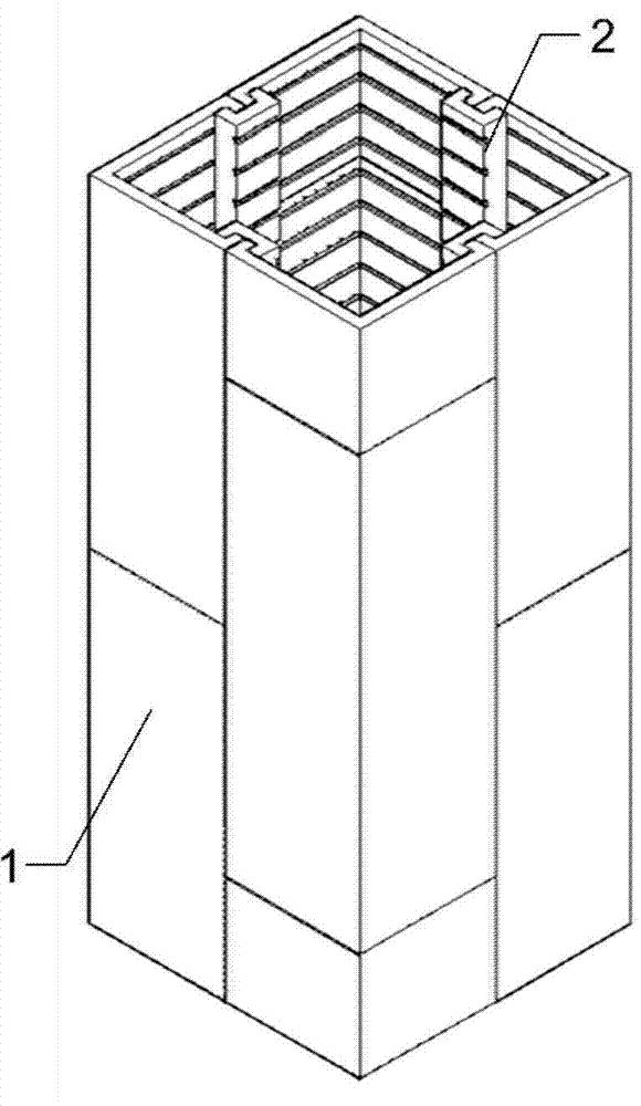 Keel embedded-buckled assembling anti-cracking anti-seepage permanent cylinder shuttering