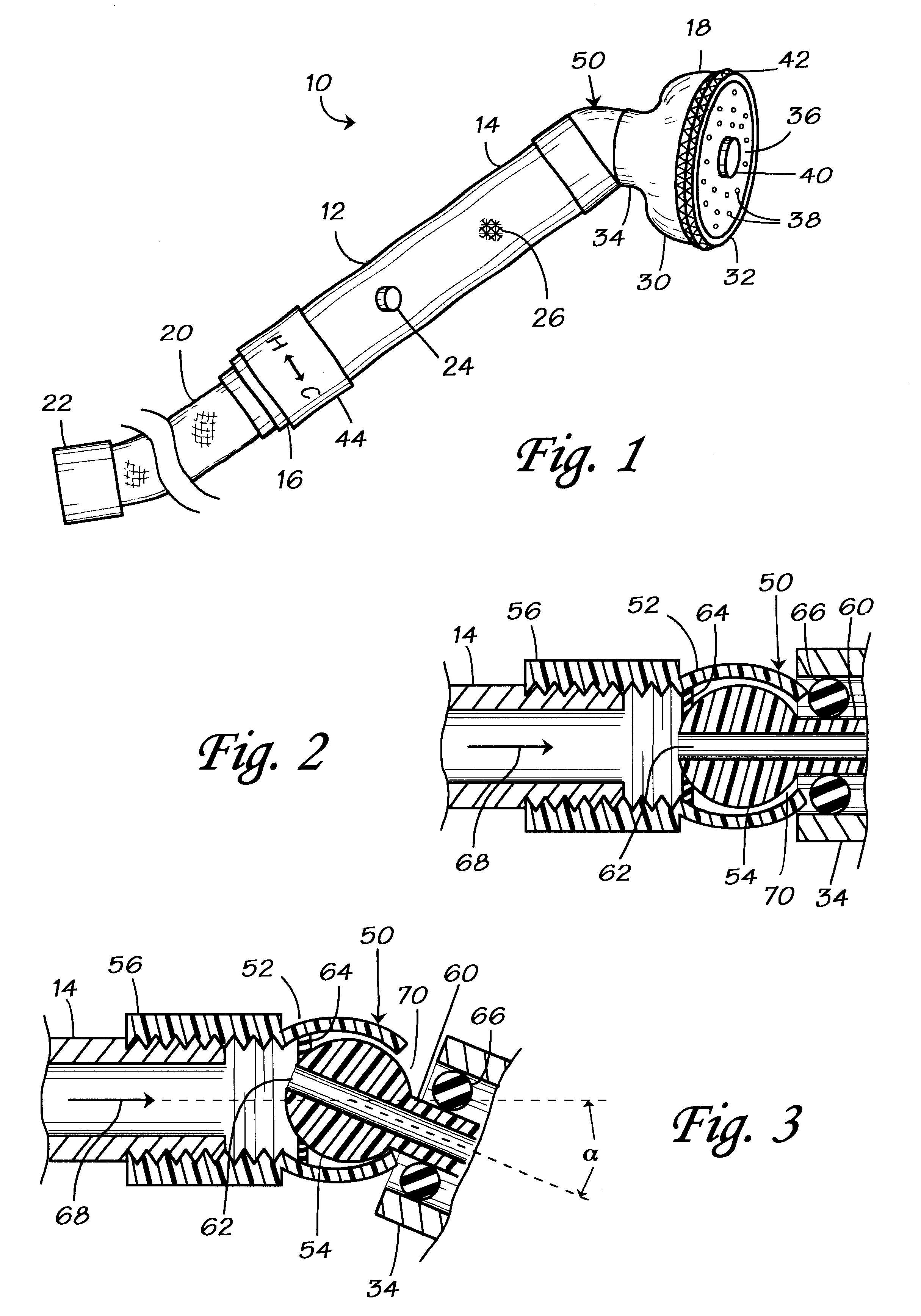 Adjustable hand-held shower apparatus