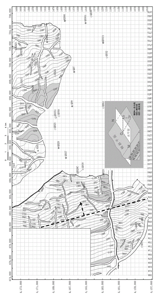 Lower palaeozoic tilted stratum true thickness calculation method