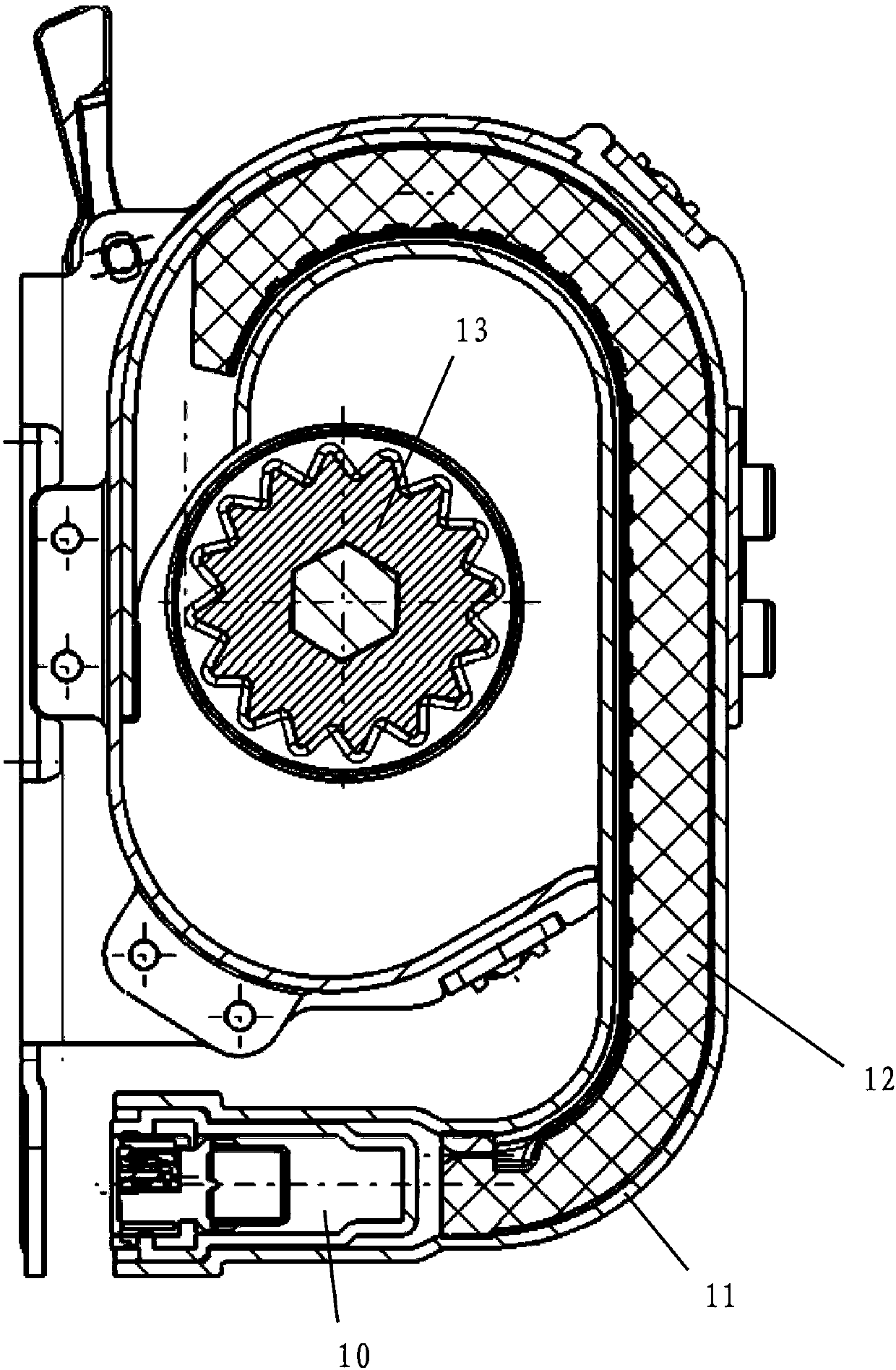 Vehicle safety belt, pyrotechnic safety belt pretensioner and flexible strip-shaped drive element