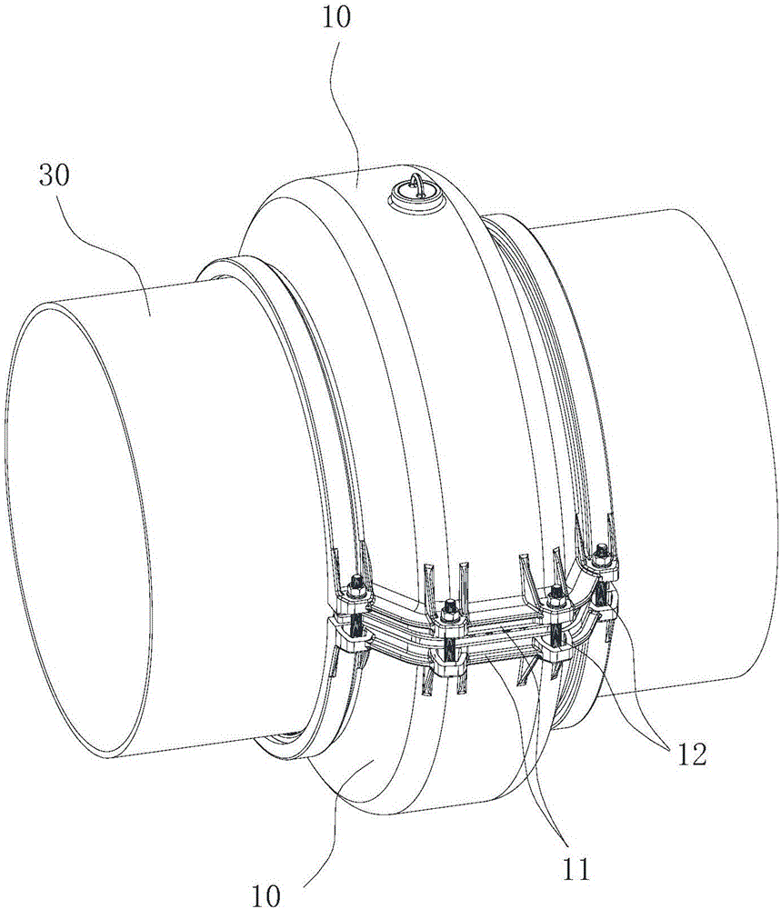 Variable-diameter half joint