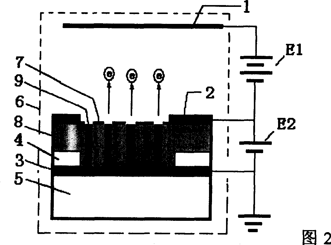 Field emitting electronic source device and its preparing process