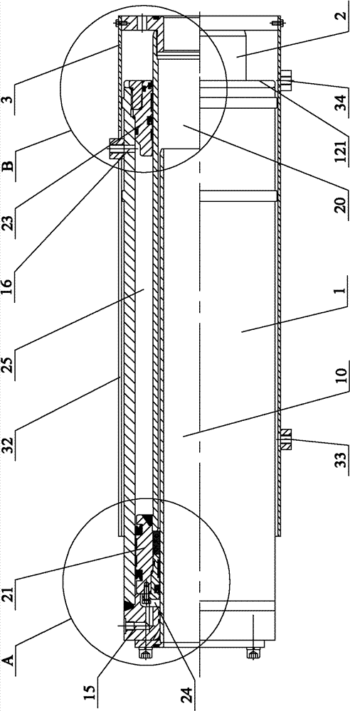 Water tower fire truck as well as roof fire water monitor lifting device and telescoping cylinder thereof