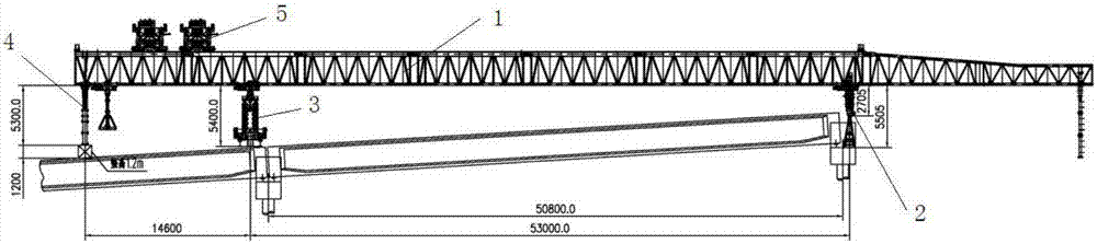 A girder erection method and a bridge erection machine for the working condition of a large longitudinal gradient