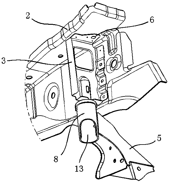 A subframe installation point structure