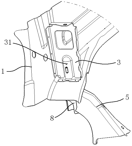 A subframe installation point structure