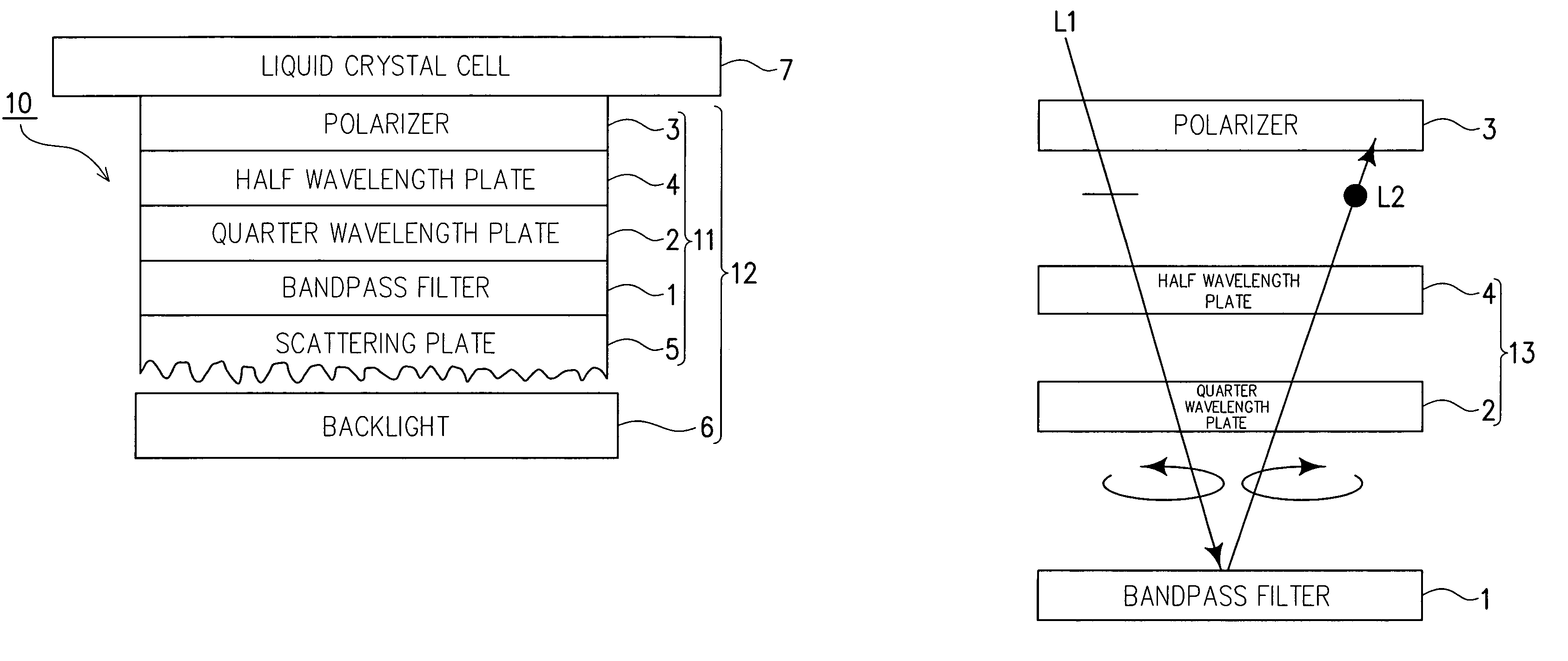 Optical element and surface light source device using the same, as well as liquid crystal display