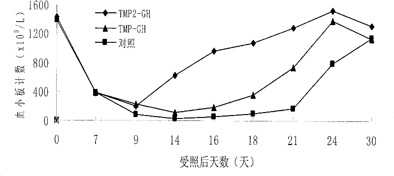 Fusion protein with high-efficient platelet-increasing role and preparation method thereof