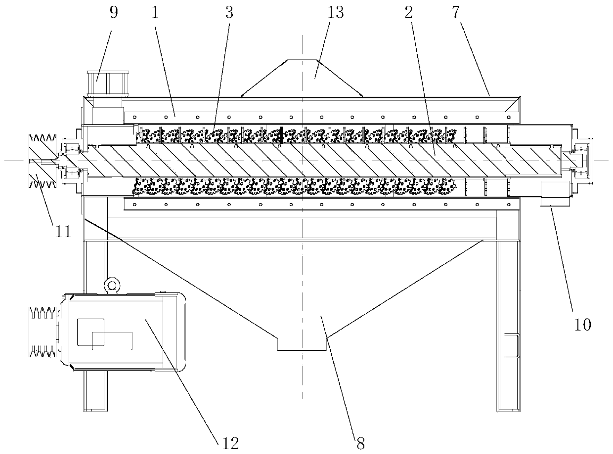 A shaft structure and corn peeling and degerming slag breaking machine