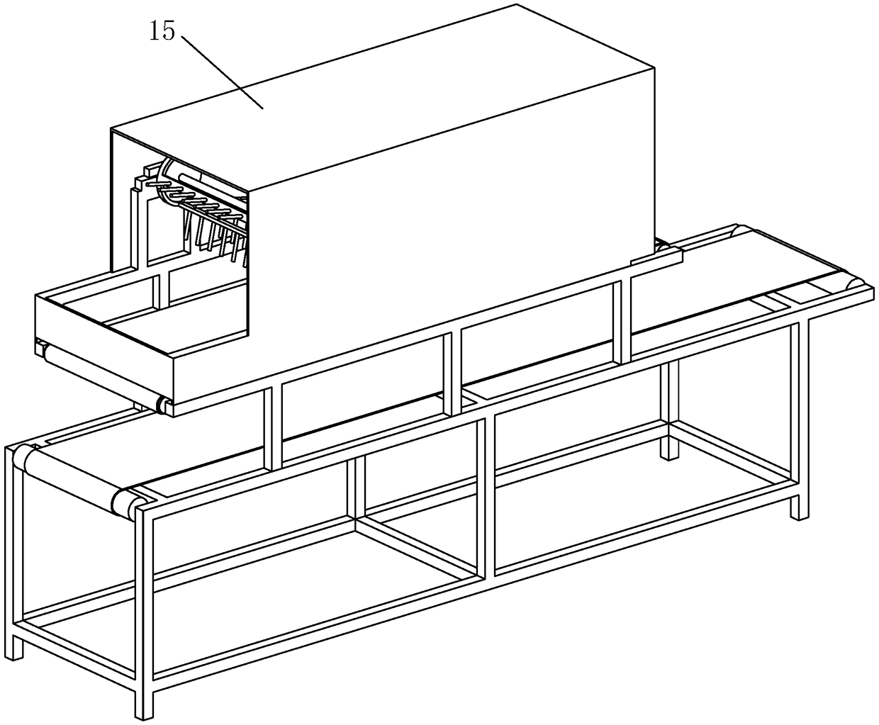 Uniform folium mori releasing automatic silkworm feeding machine with chain plate comb conveyor belt