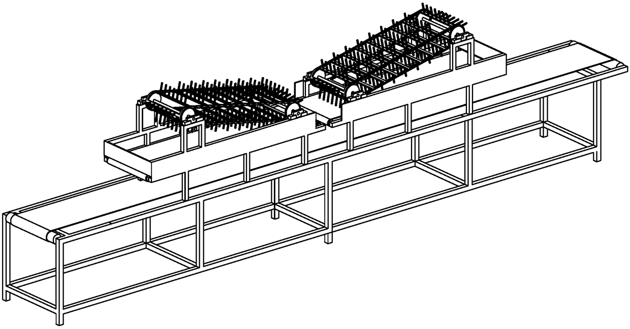 Uniform folium mori releasing automatic silkworm feeding machine with chain plate comb conveyor belt