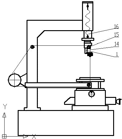 Online perforating device of linear cutting machine