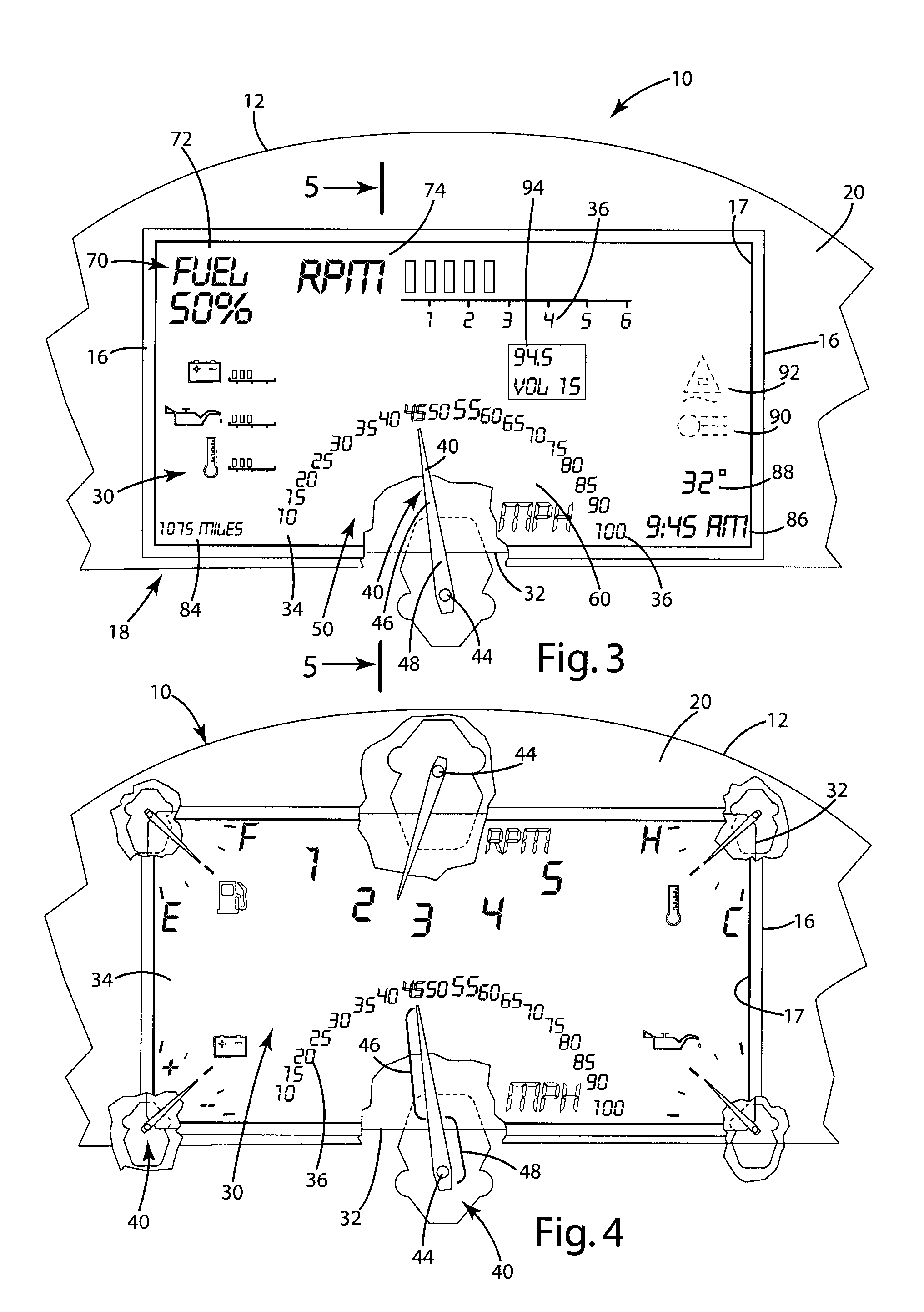 Hidden offset pointer over reconfigurable display