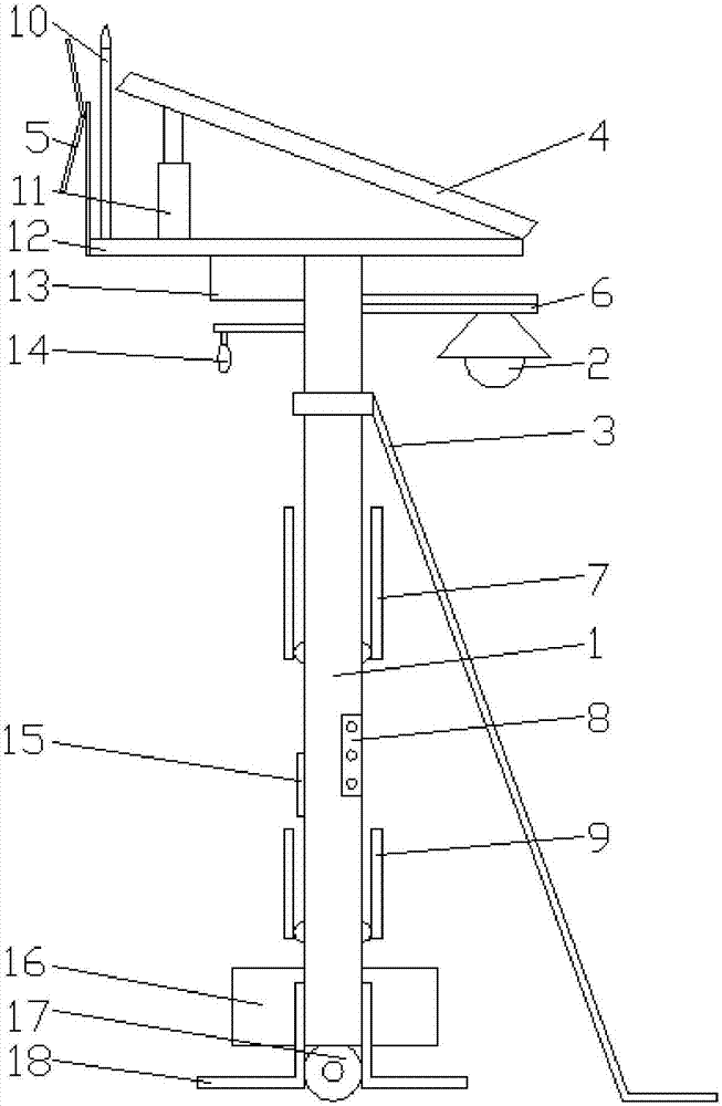 Convenient-to-maintain multifunctional energy-saving streetlamp with high solar utilization rate