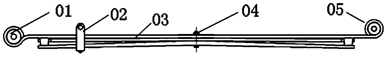 A main and auxiliary spring assembly of equal cross-section blades