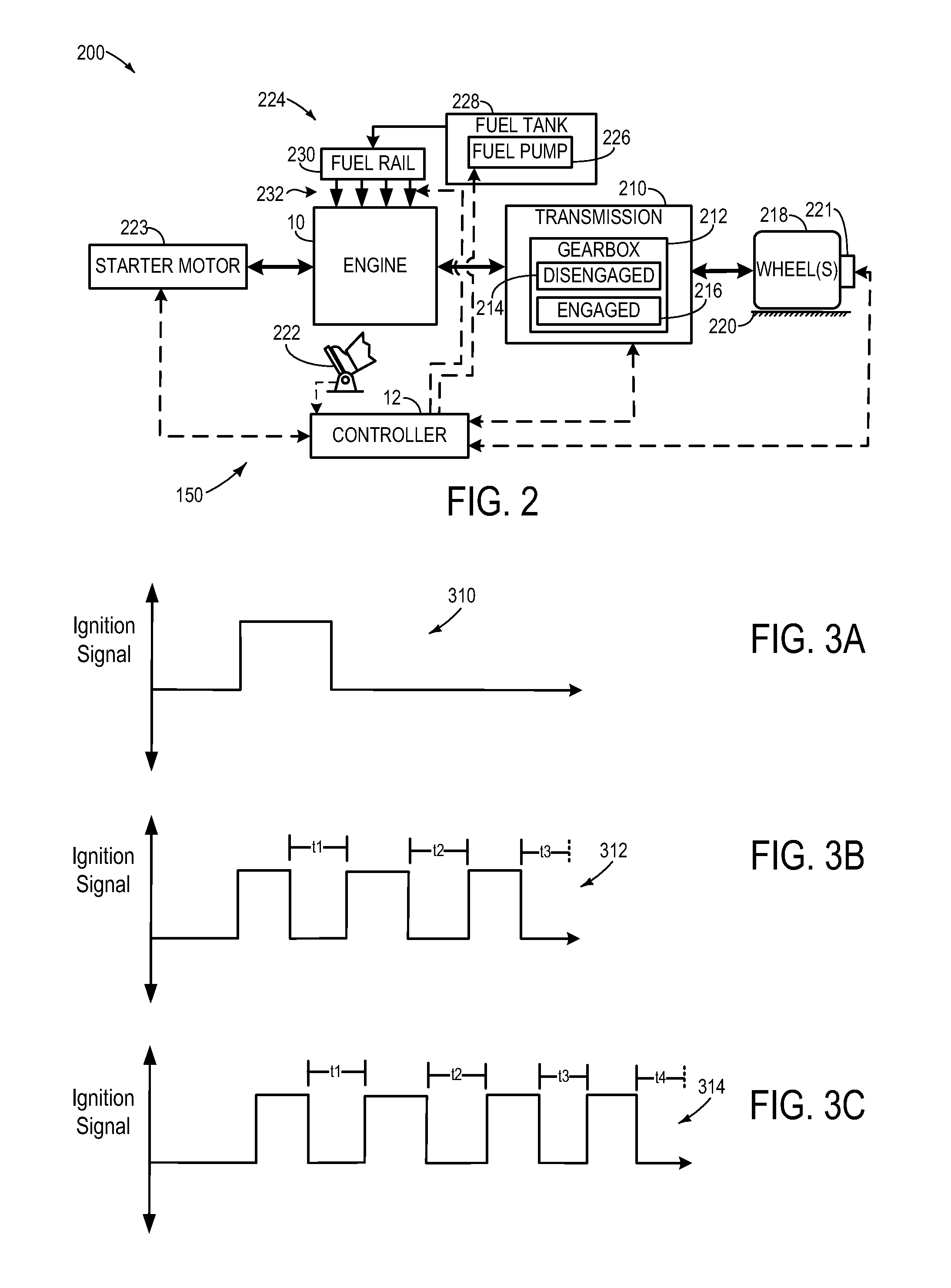 Direct-start engine operation utilizing multi-strike ignition