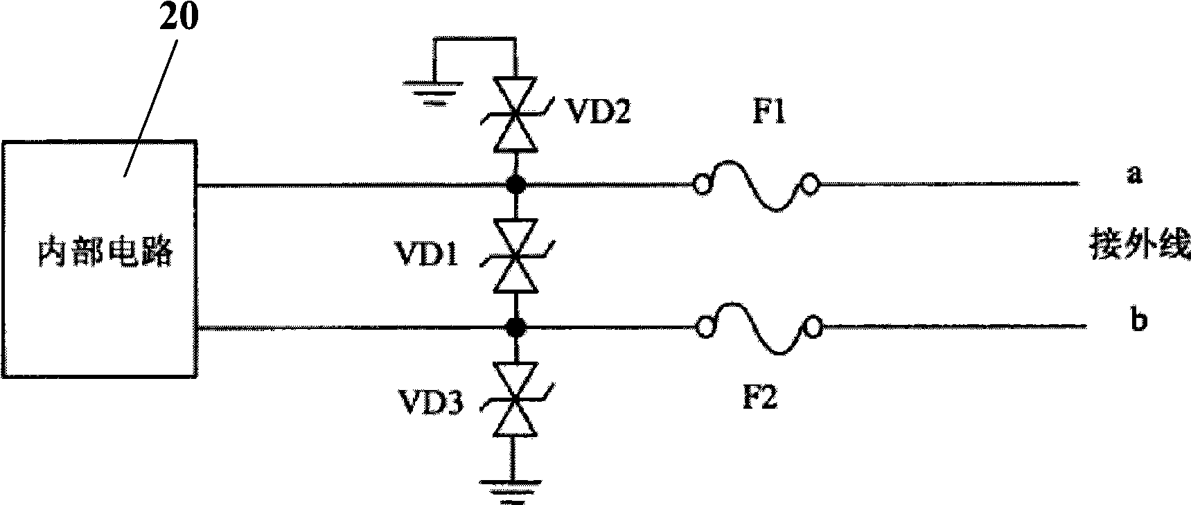 Protective circuit, communication equipment and method for protecting device in communication equipment