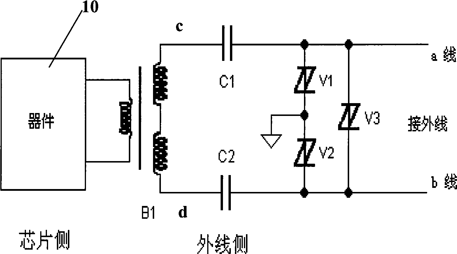 Protective circuit, communication equipment and method for protecting device in communication equipment