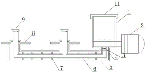 Spraying device for nursery garden planting field