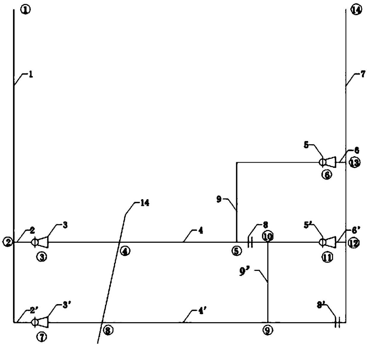 A test method for anti-wind test of multi-stage machine station ventilation system in underground metal mine