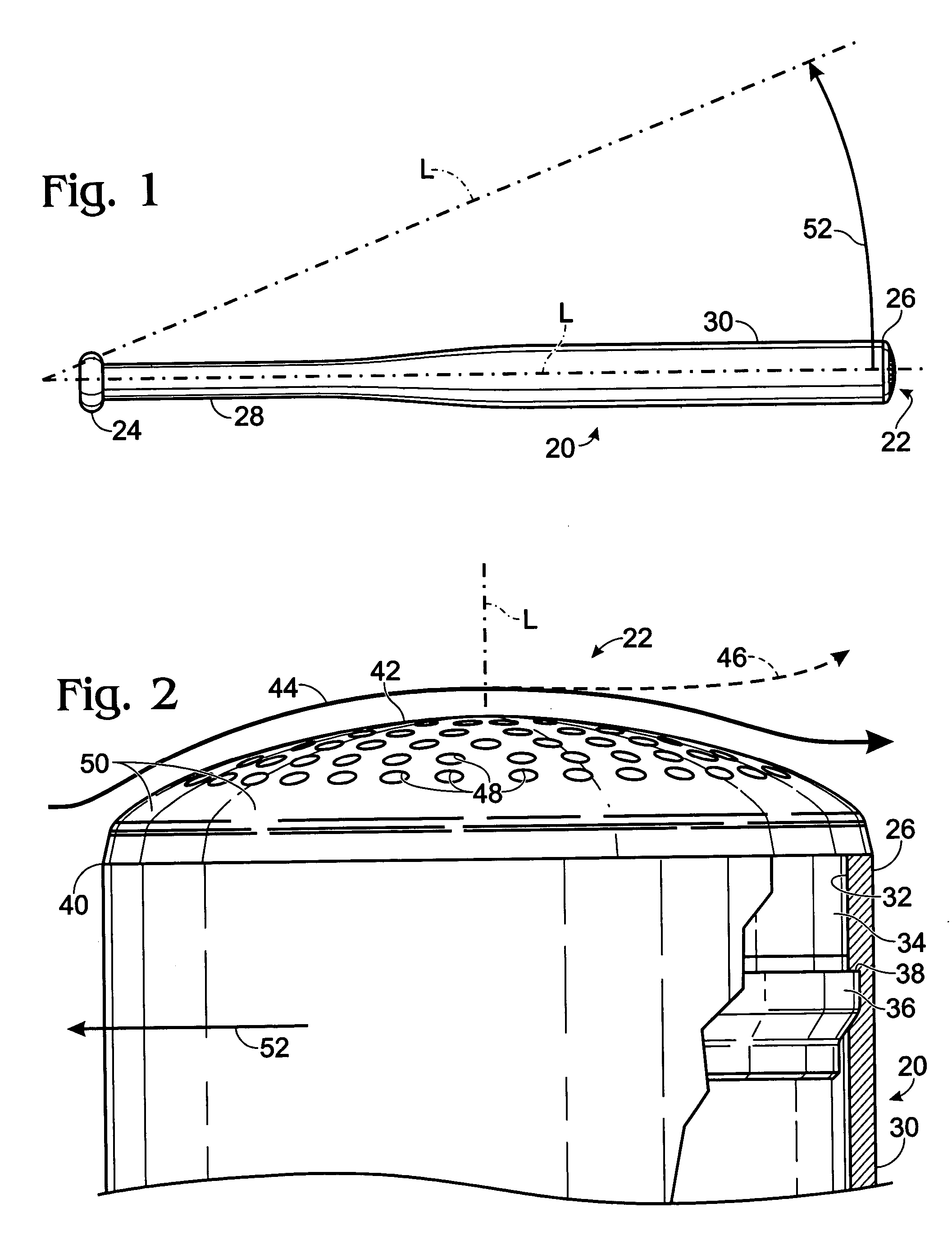 End configuration for a baseball bat