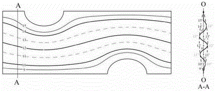 Round tube, tube and fin heat exchanger with streamlined variable amplitude parabolic corrugated fins