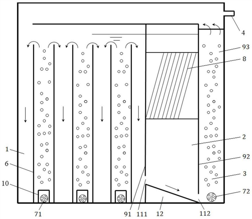 Gas stripping double circulation-continuous flow granular sludge reactor and method for treating sewage by adopting reactor