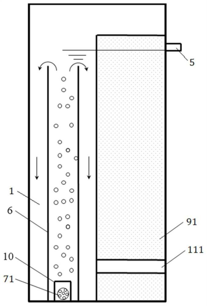 Gas stripping double circulation-continuous flow granular sludge reactor and method for treating sewage by adopting reactor