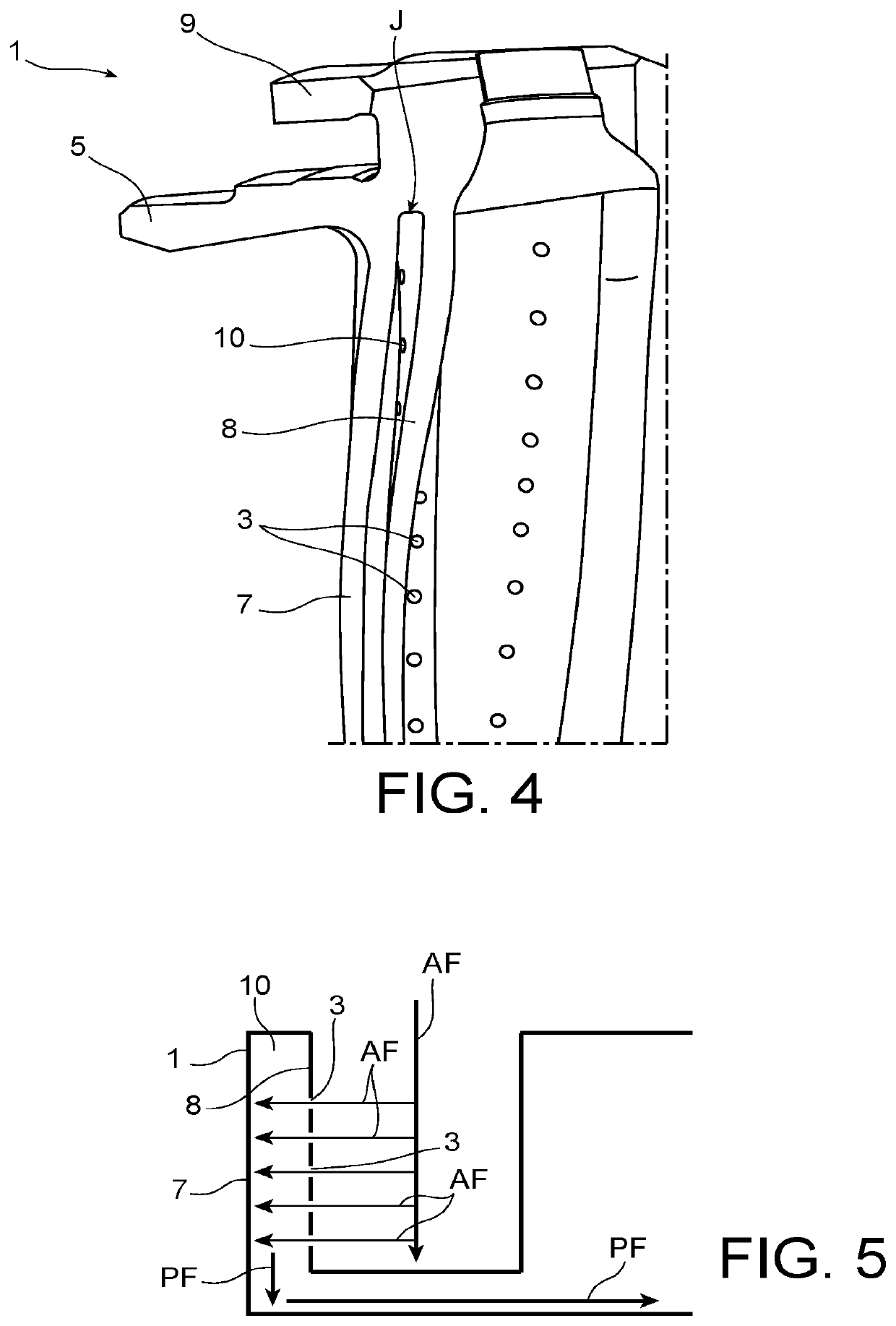 Turbine stator vane comprising an inner cooling wall produced by additive manufacturing