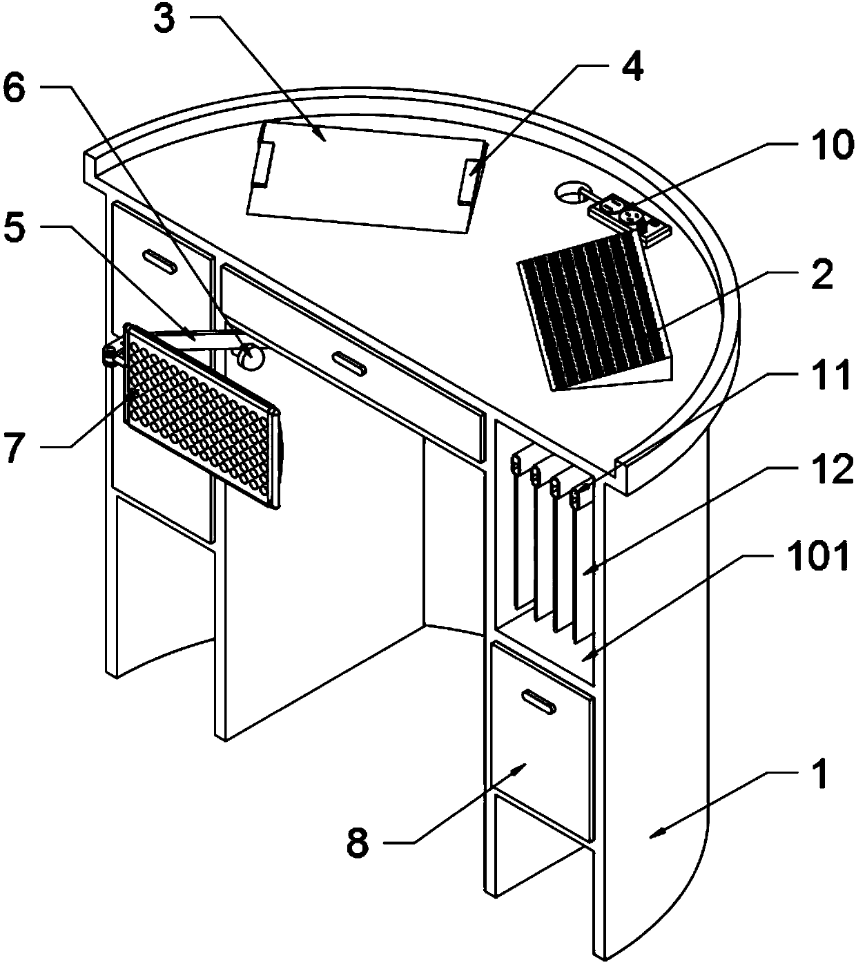 Adjustable multifunctional teacher's desk