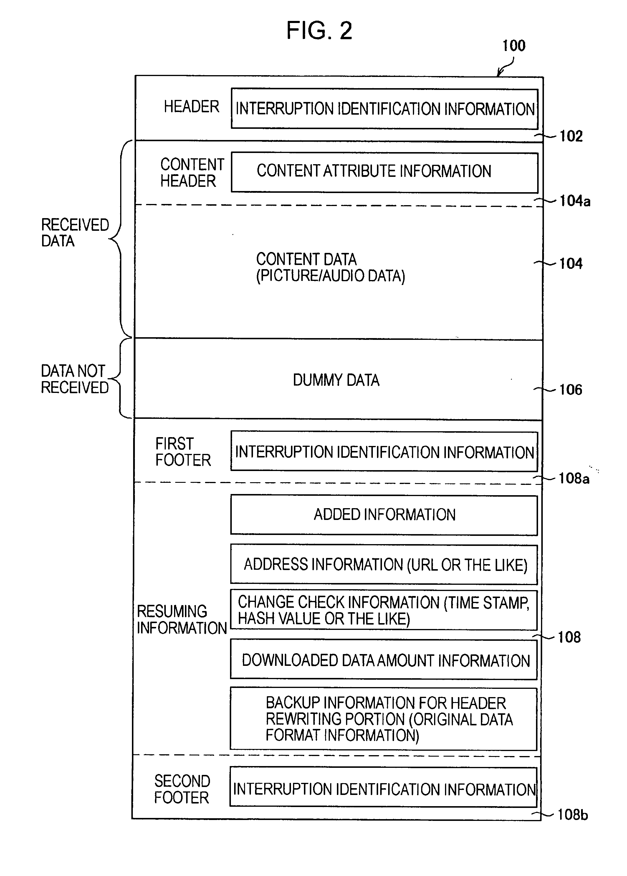 Information processing device, download method, download interruption method, download resuming method, and program