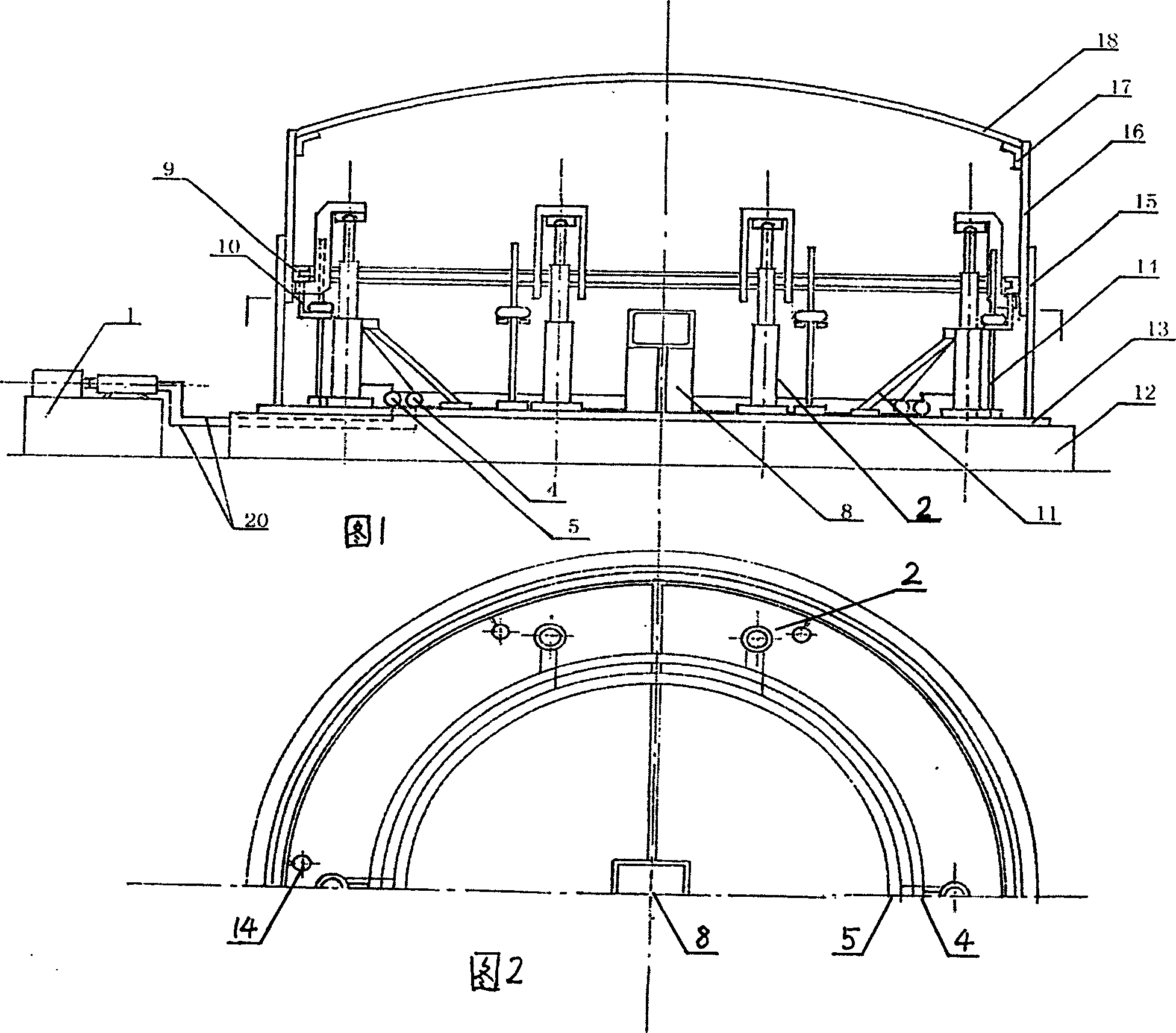 Global automatically controlled hydraulic jacking device and jacking method thereof