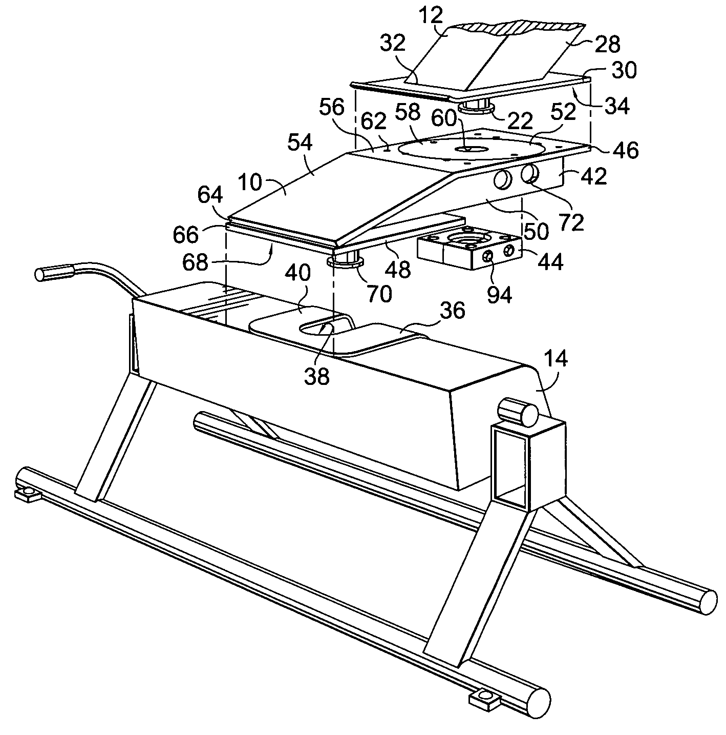 Offset coupler for kingpin trailer