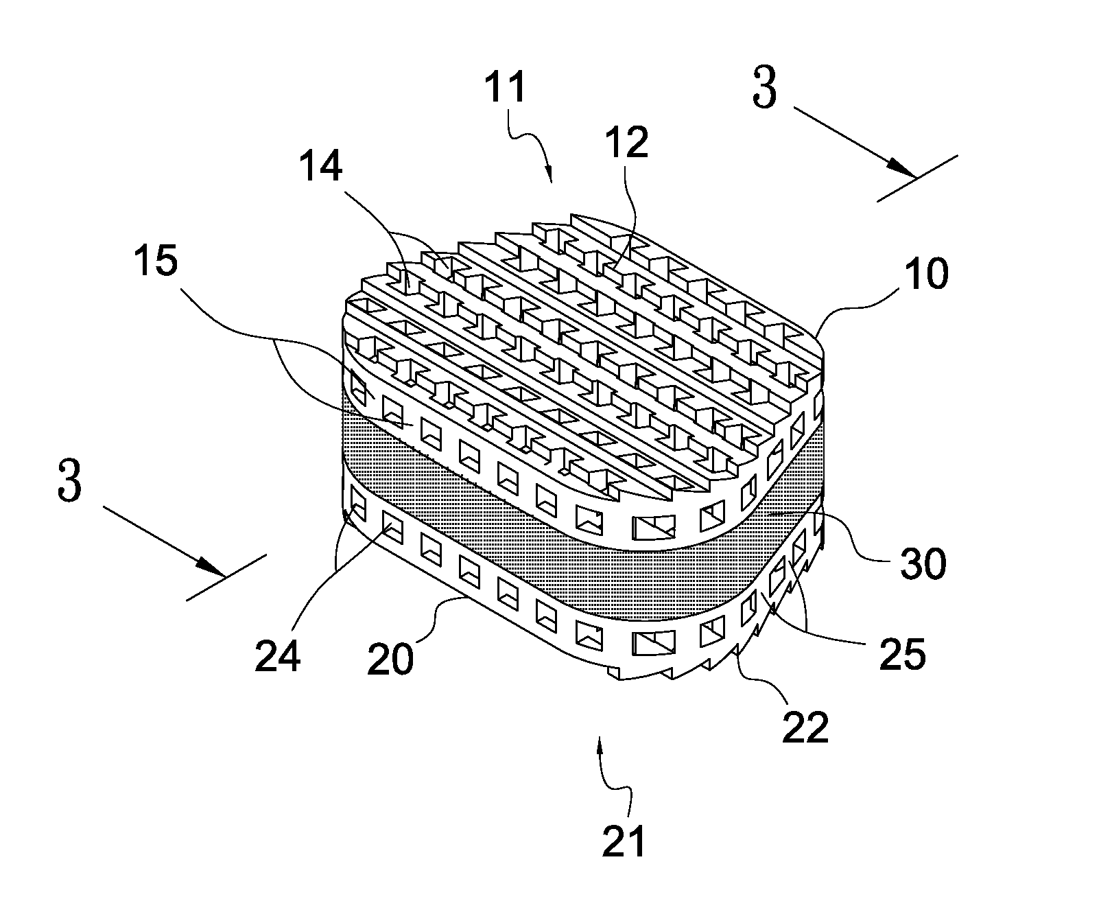 Spinal implant with padded bone engaging projections