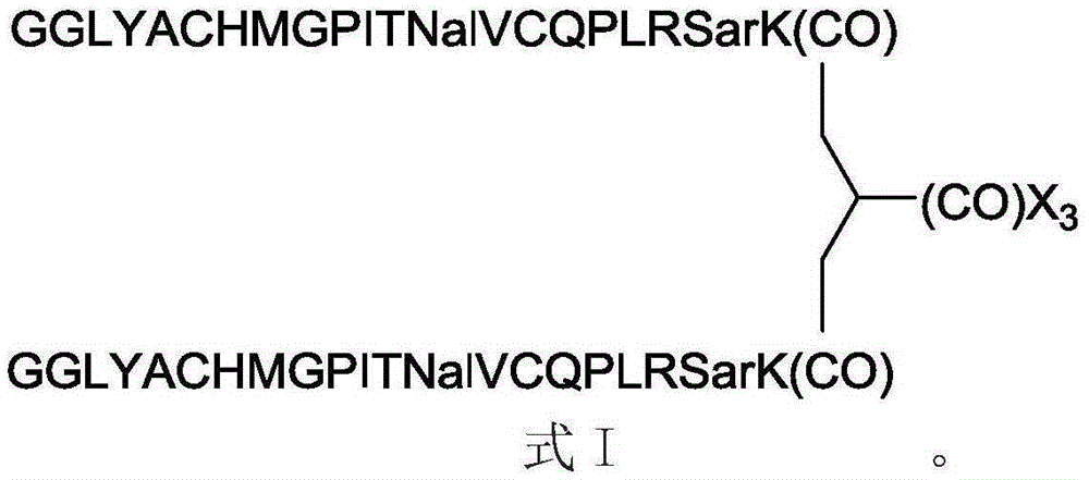 1,2,3-tricarballylic acid coupled EPO peptoid derivative and preparation method and application thereof