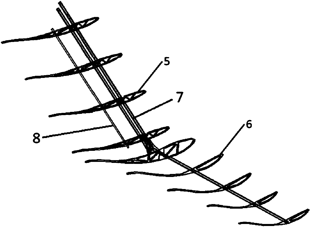 Unmanned aerial vehicle wing with two-segment bionic flapping wings