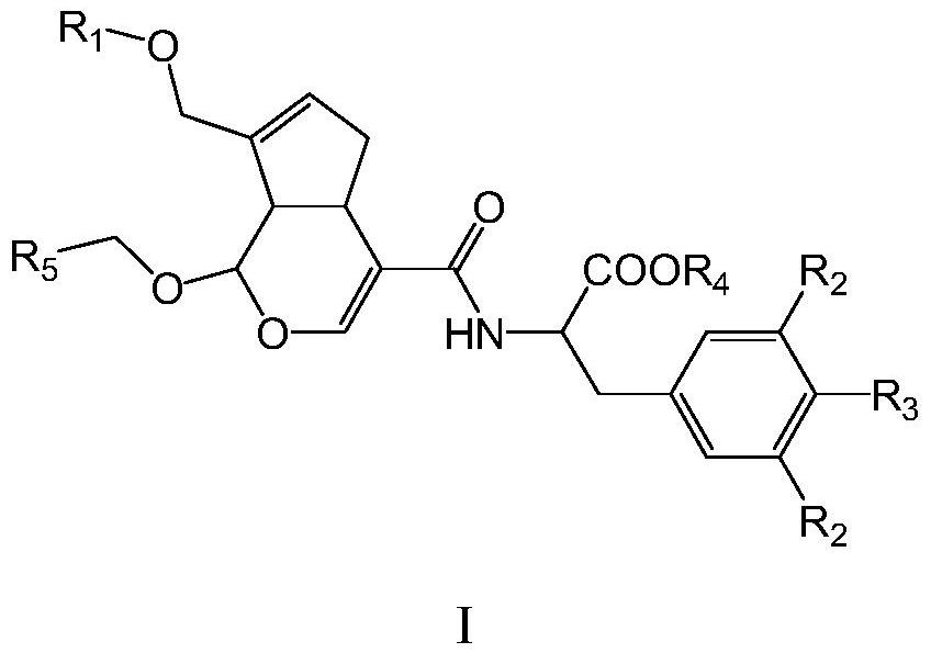 Novel genipin derivatives and preparation method and application thereof