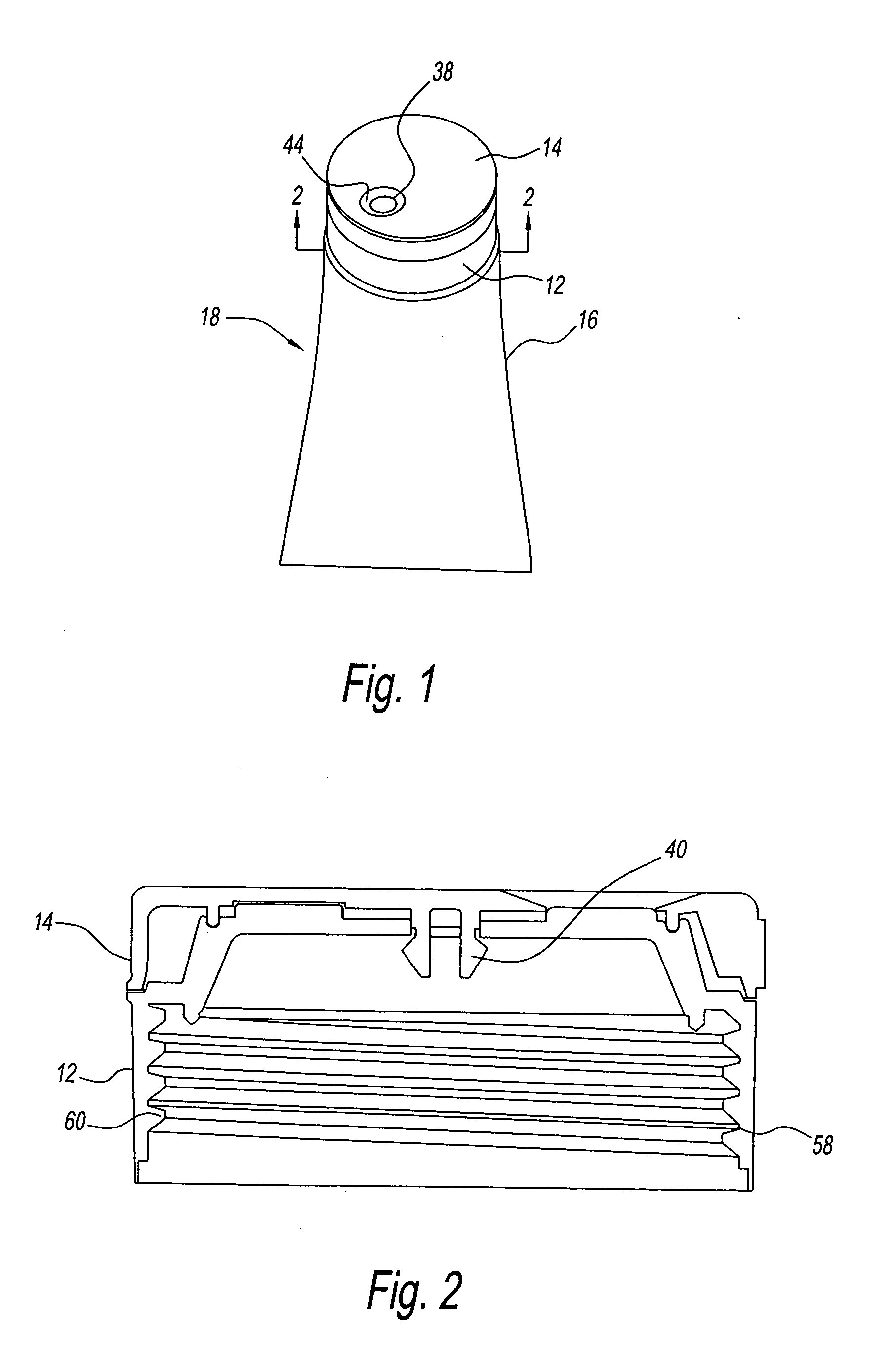 One-piece multiorifice closure