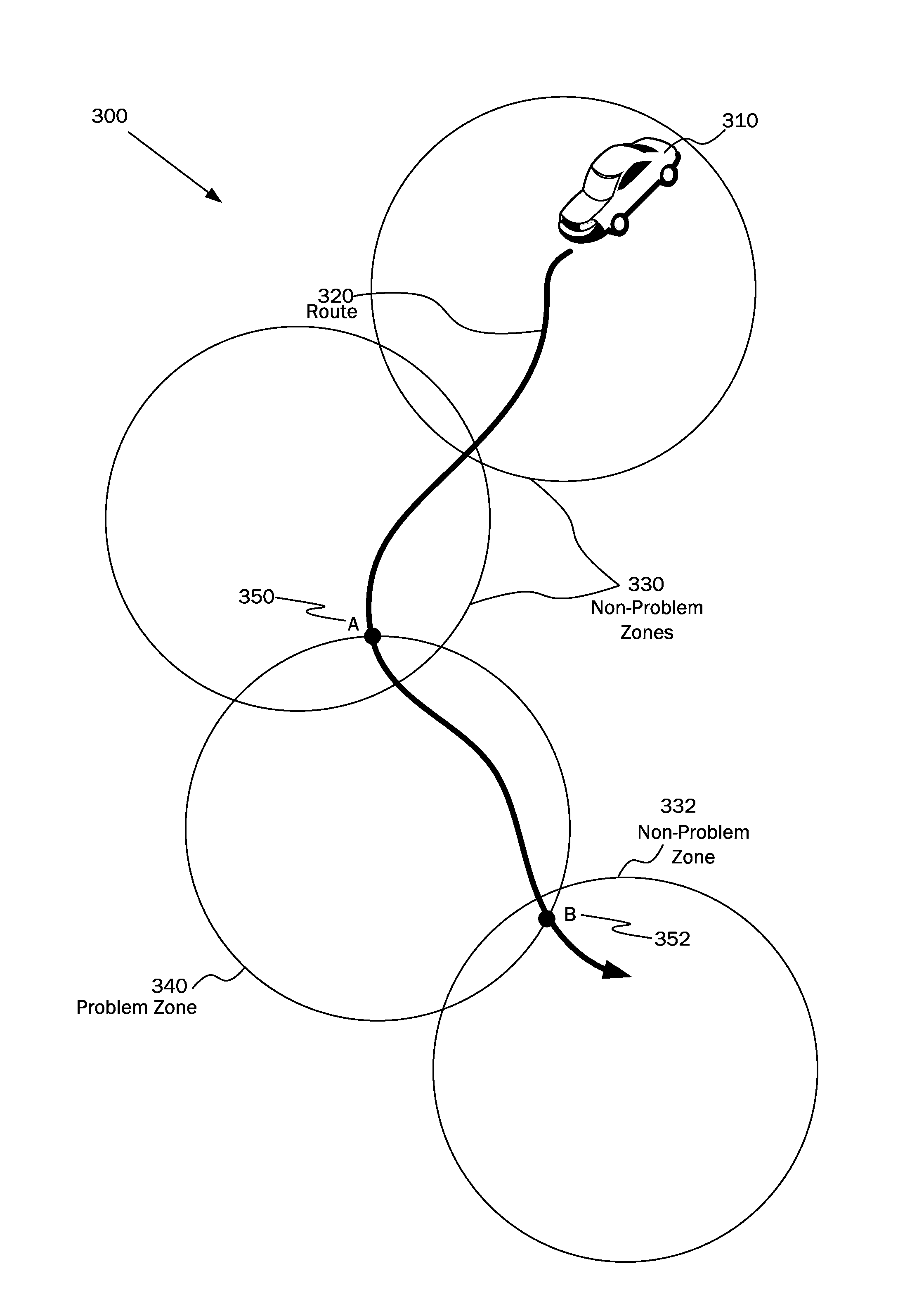 System, method and device for initiating actions for mobile devices prior to a mobile user entering problem zones