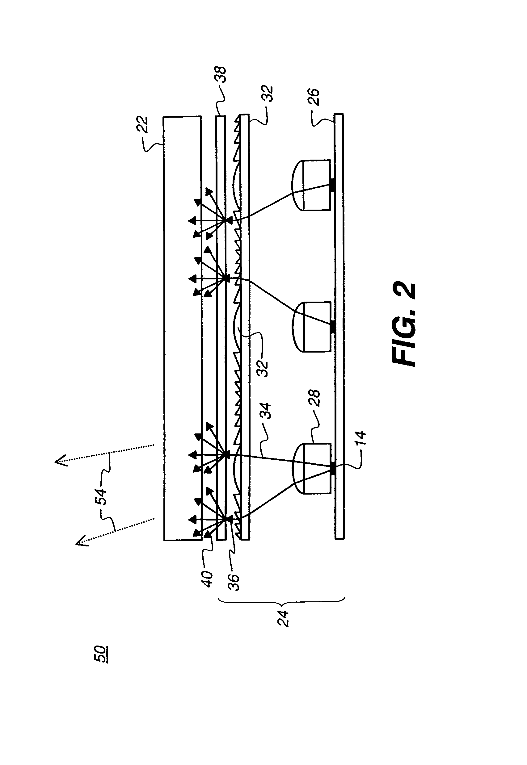 Backlight using surface-emitting light sources