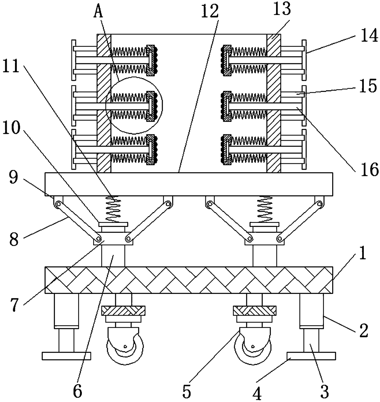 Industrial robot chassis with good damping effect