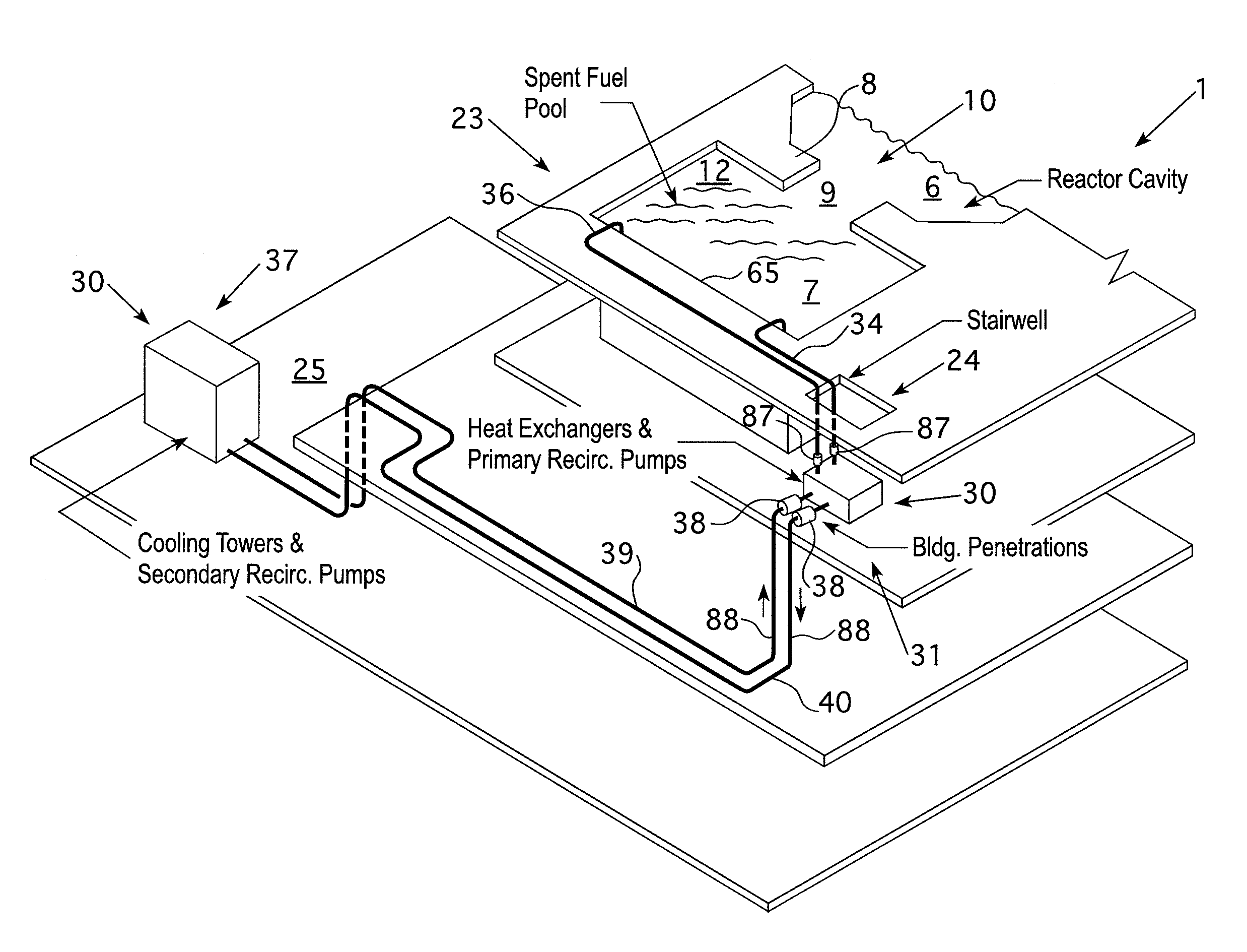 Semi-portable emergency cooling system for removing decay heat from a nuclear reactor