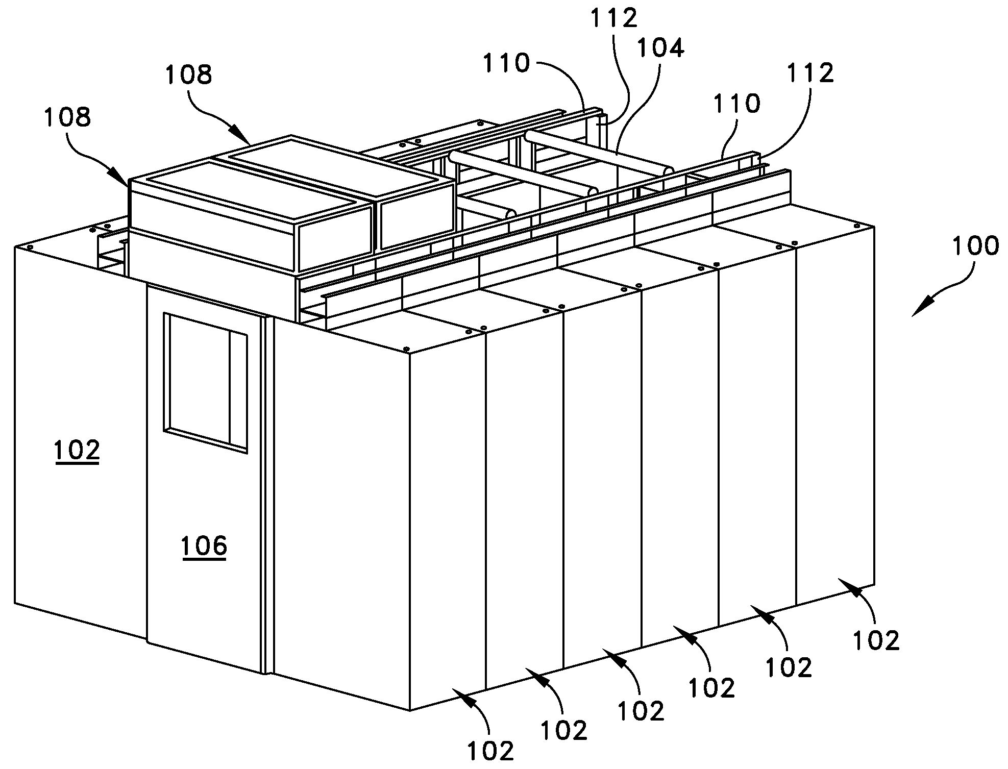 Hot aisle containment cooling unit and method for cooling