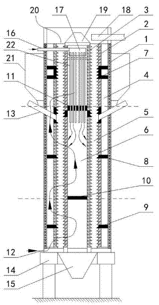 Sleeve type continuous calcining vertical kiln