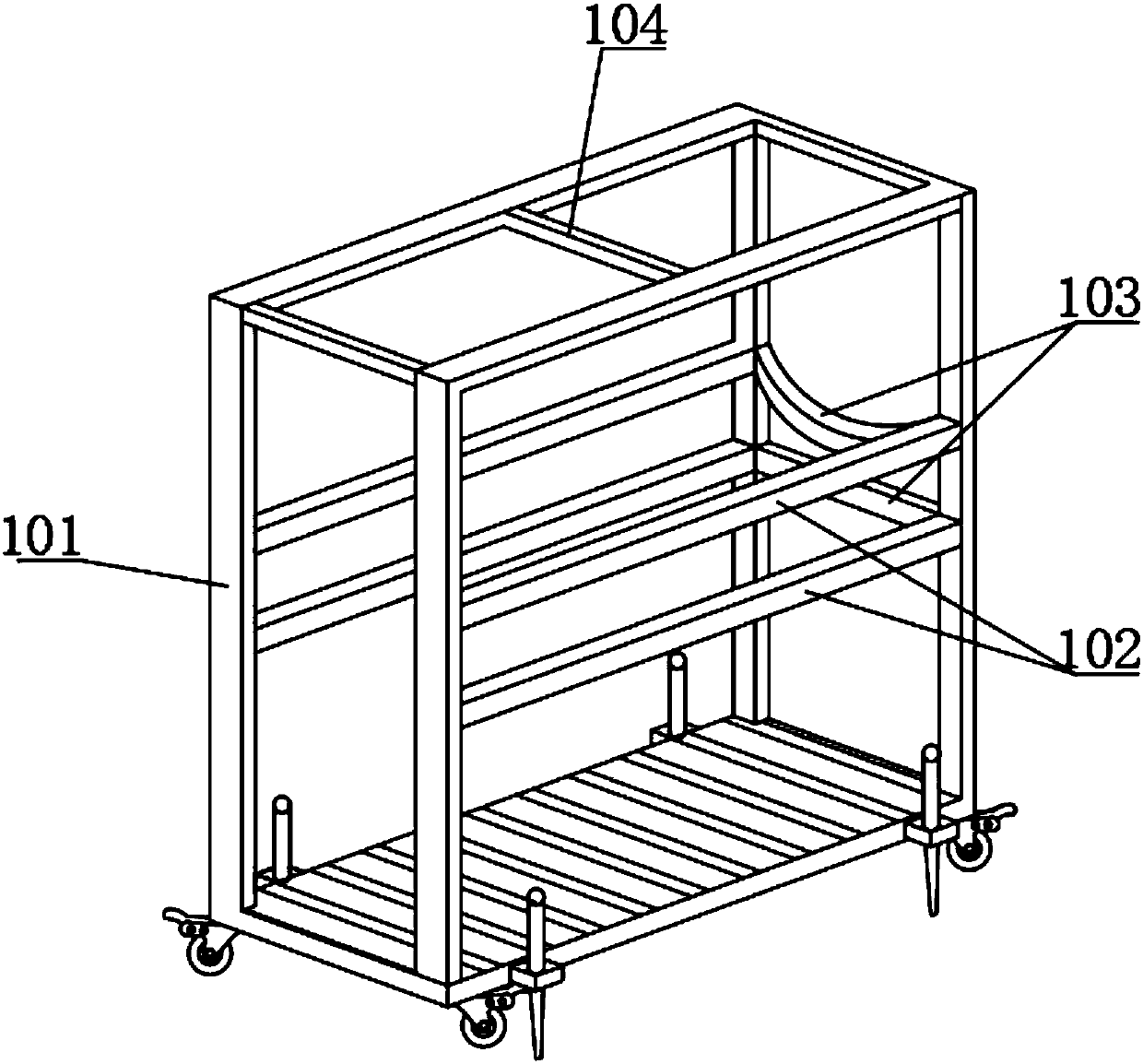 Hold frame device for treatment of dairy cow