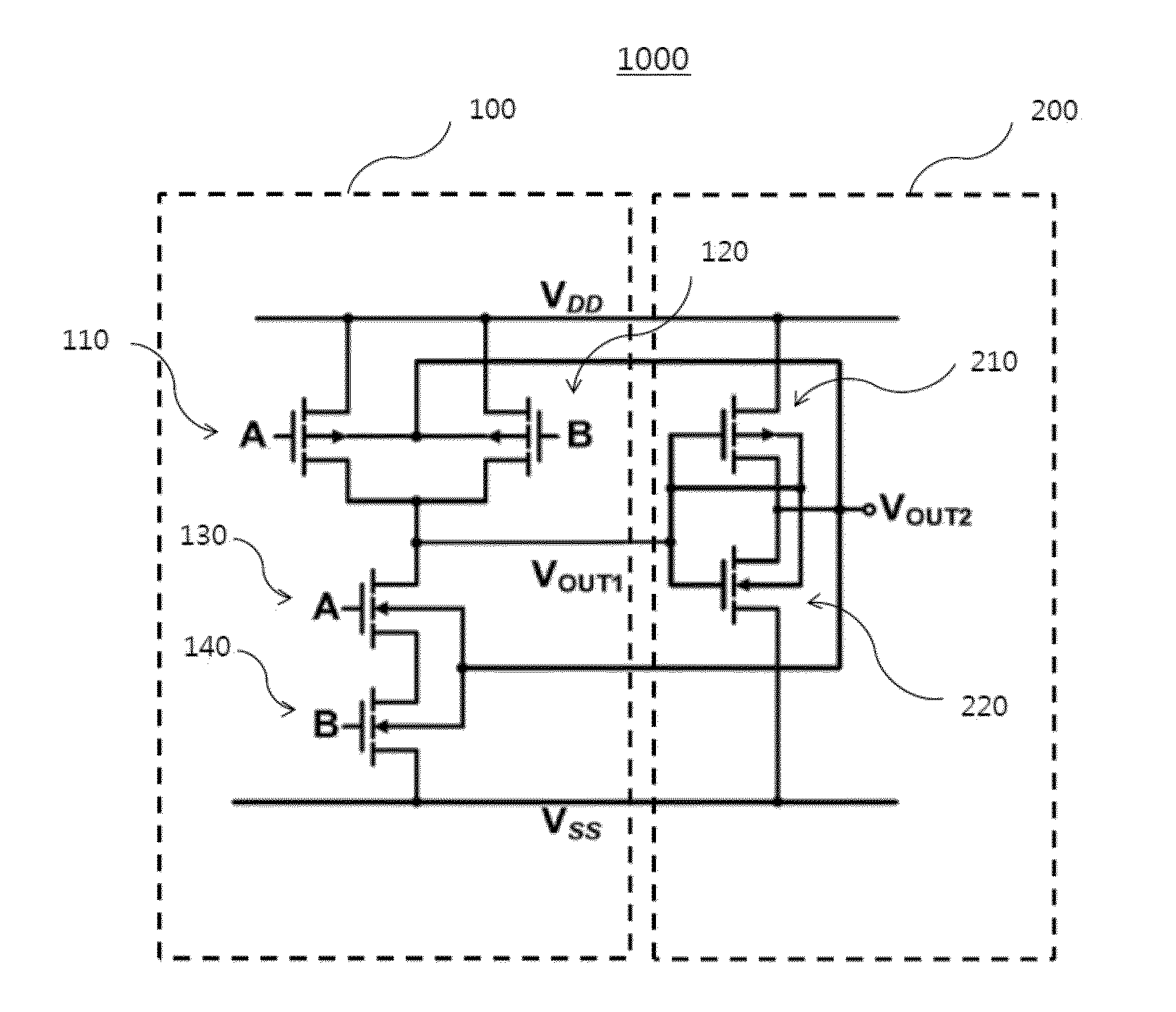 Logic gate using schmitt trigger circuit