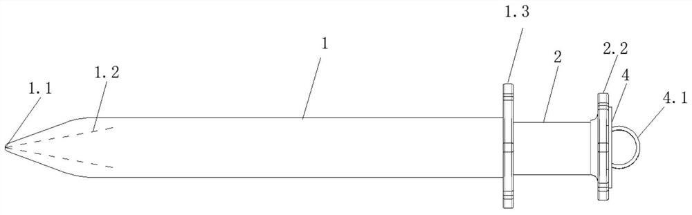 Device for pushing granular hemostatic to relatively deep wound