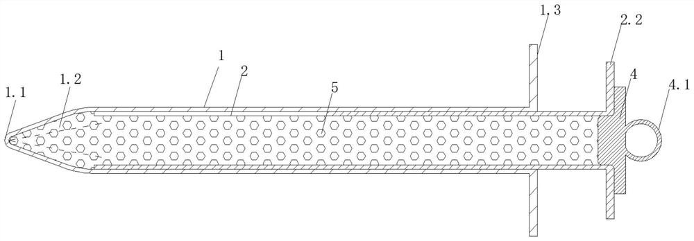 Device for pushing granular hemostatic to relatively deep wound