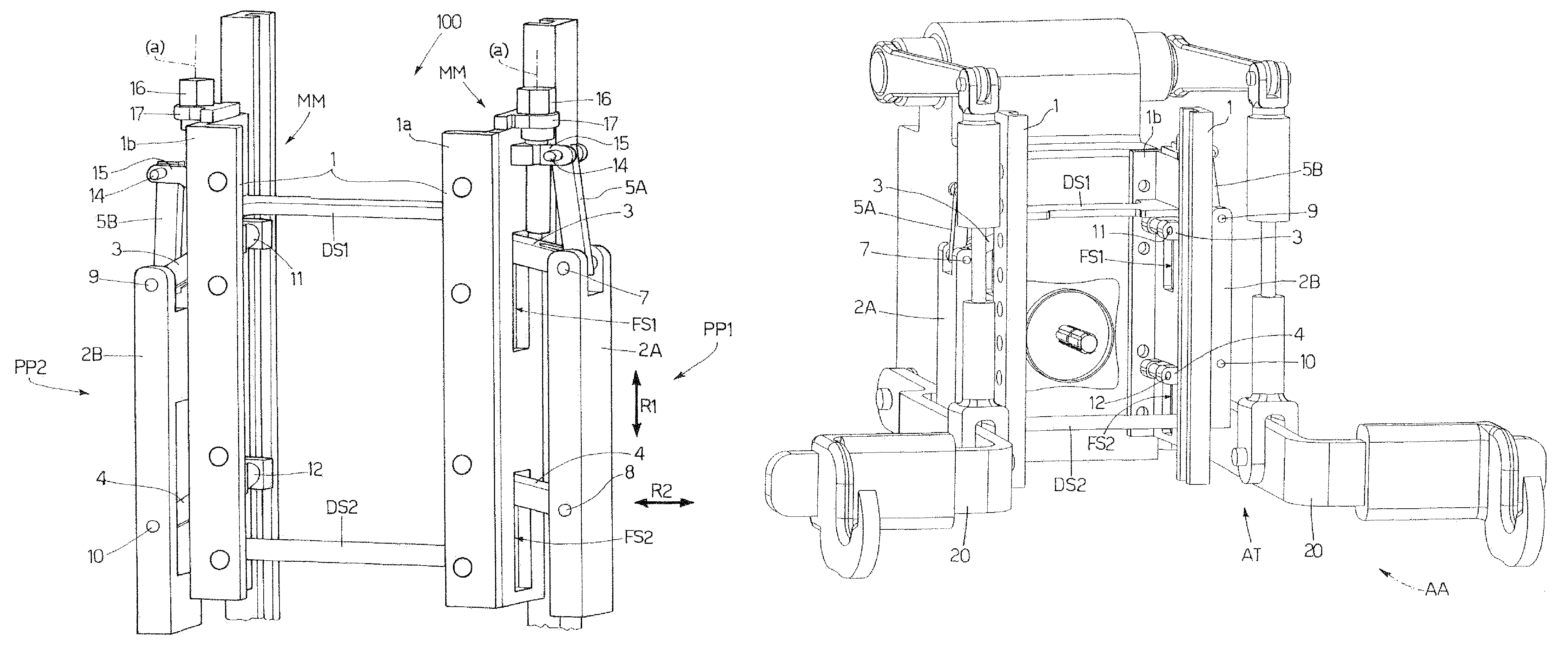 Sway block of a three-point implement hitch